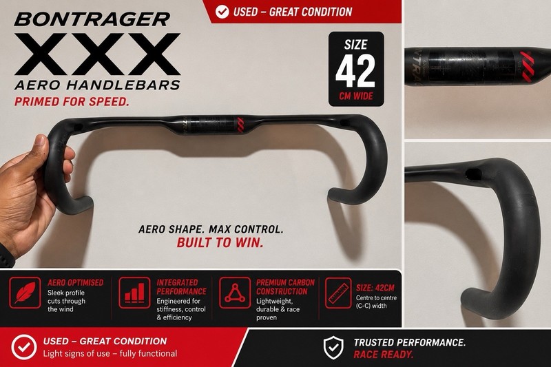Bontrager XXX Aero Carbon Handlebars – 42cm – Lightweight Road Bike Bars