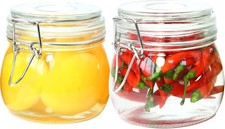 Glass Jars With Airtight Lid 16 Oz Set Of 2 Wide Mouth Mason Glass Airtight