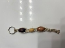 Brown Beaded Rope Key Chain; One of a Kind