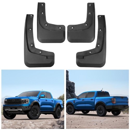 Front and Rear Black Mud Flaps for For FORD For RANGER 2024 Vehicle Protection - Picture 4 of 9