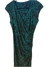 Chaps Women’s Small Summer Sleeveless Dress Knee Length V Neck Ruched Bin V