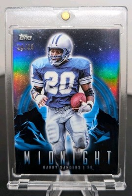 Barry Sanders 2024 Topps Midnight #32 Moonrise #d 20/25 Jersey Match 1/1 
