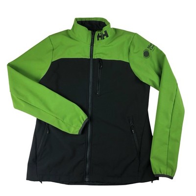 Helly Hansen Wildebeest Womens Large Black Green Softshell Full Zip Jacket