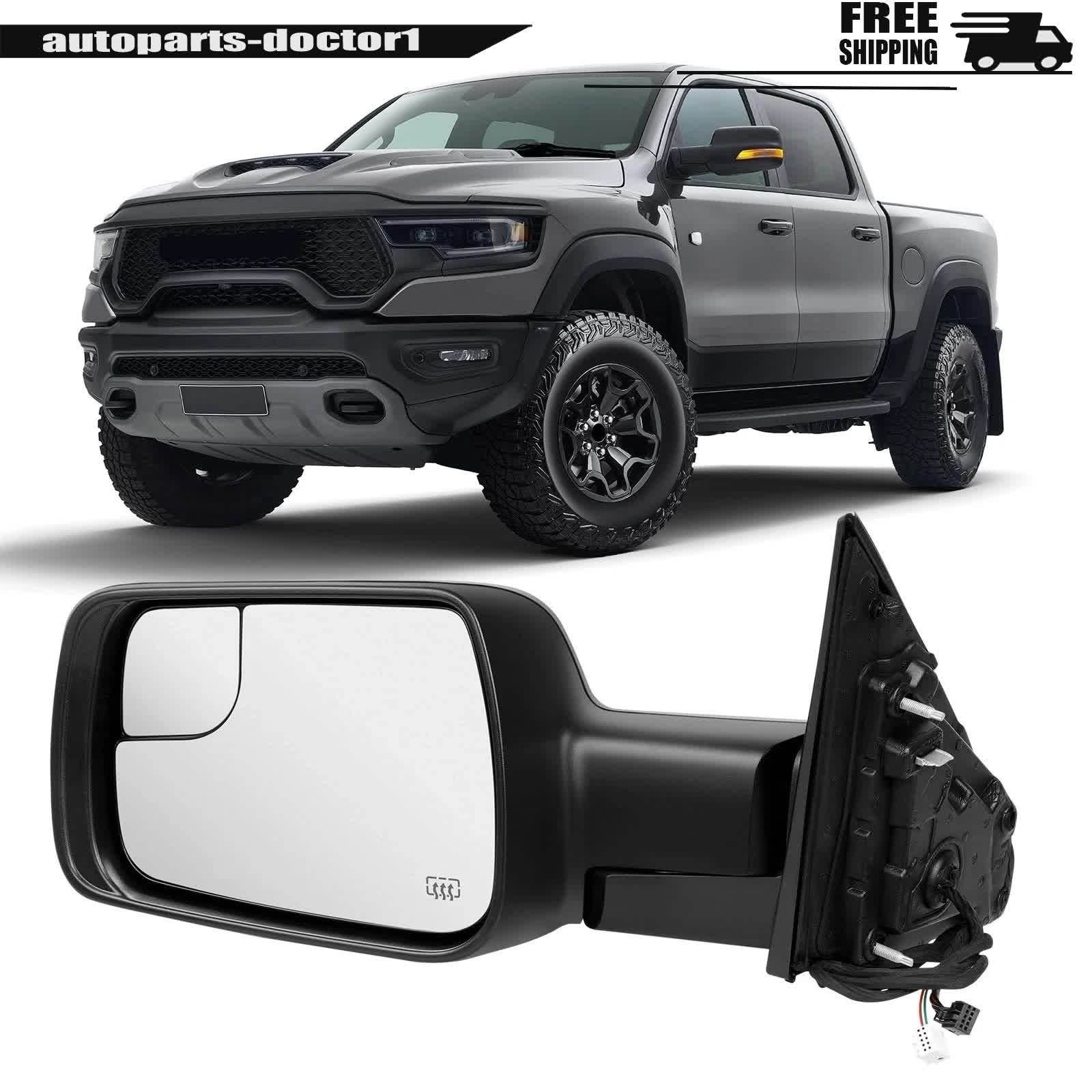 For 2019-2024 Ram 1500 Black Mirrors w/Heated Turn Signal Driver Side 10-Pins thumbnail 14