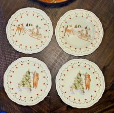 Pottery Barn holiday Christmas Riley party school Disney dinner Plate gift SET 