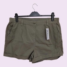 George BNWT Women's Size 18 Khaki Green Chino Shorts Cotton Rich Summer