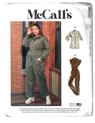 McCall's M8243 Misses Romper/Jumpsuit/Belt Sewing Pattern Size 26W-28W-30W-32W