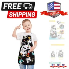 Kids Art Aprons for Cooking, Painting Apron Art Smock for Girls Boys