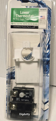 WH9 Black Lower Electric Water Heater Thermostat 208-480V, 100108422 - NEW
