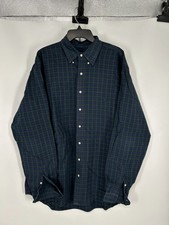 Polo Ralph Lauren Shirt Men XLT Green Blue Plaid Pony Long Sleeve Button Down