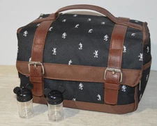 Disney Picnic Time Lunch Box Mickey Mouse Black Leather Straps Shakers