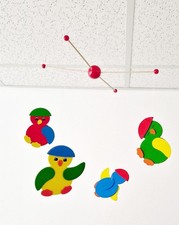 Mobile Wood With 4 Tips Children Approximately 25-30 Cm Wide Nursery Crib Decor