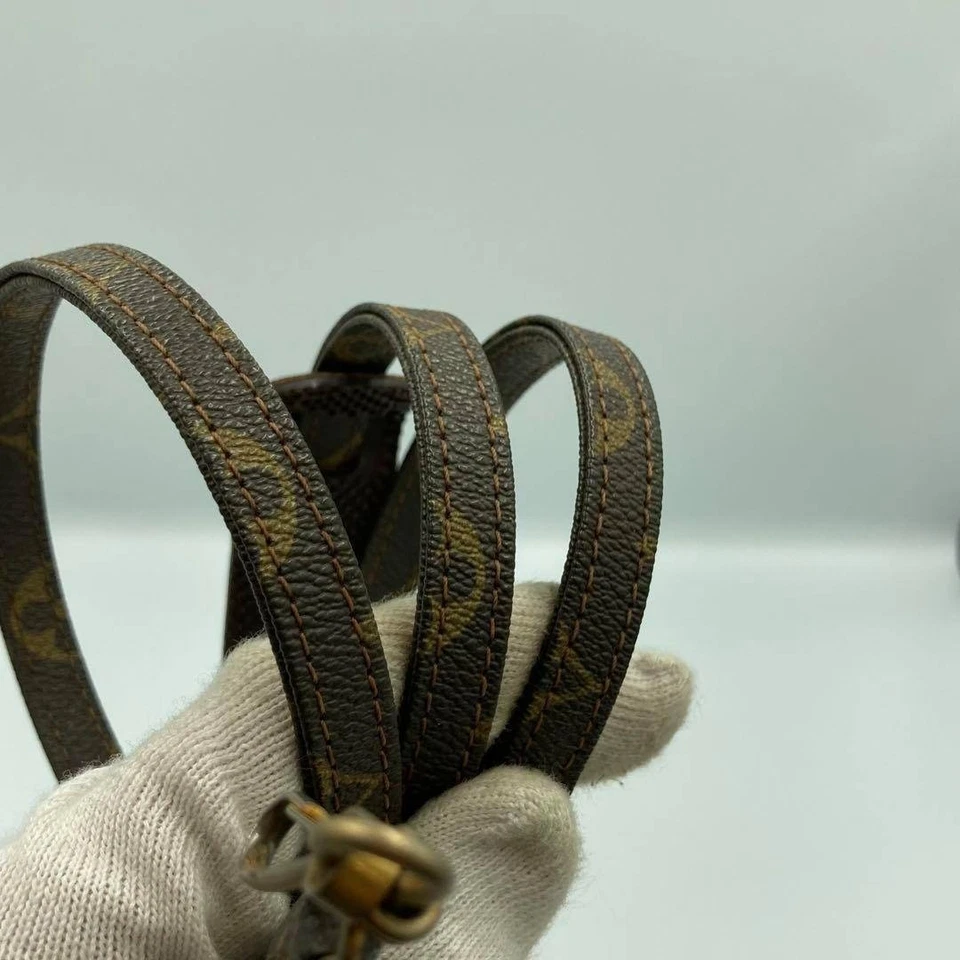 Auténtica correa para el hombro Louis Vuitton monograma cuero marrón longitud total 35,4 pulgadas Foto 3 de 4