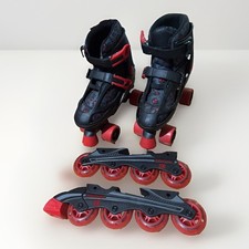 Roller Derby Trac Star Youth Boys Adj Skates 3 - 6 Black  Red Indoor Outdoor
