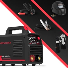 205Amp Stick Welder ARC Welding Machine 110V/220V Kit Includes Helmet and Gloves