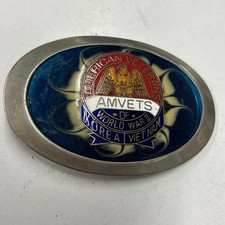AMVETS Veterans Of The United States Vintage Belt Buckle USA military