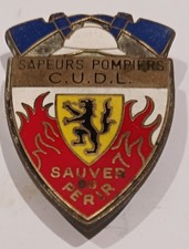 SAVE OR PERISH Firefighters CUDL Urban Community LILLE Coat of Arms Lion fab 1970 80