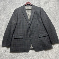Lauren Ralph Lauren Blazer Mens 48L Gray Plaid Wool Blend Black Label Sport Coat