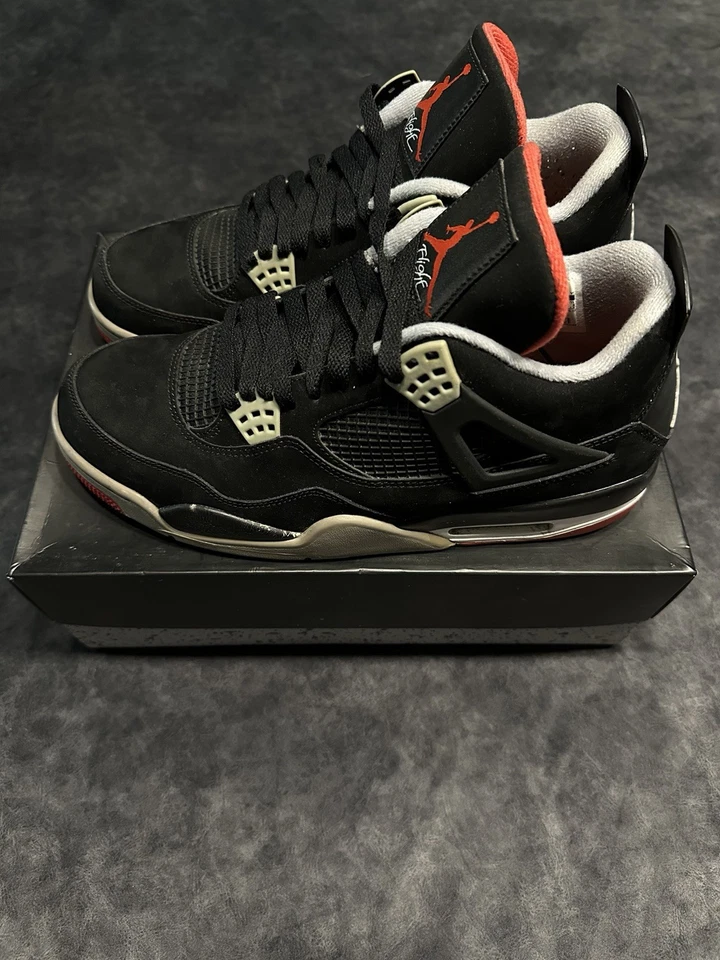 Air Jordan 4 Retro Bred 2012 Men's Sneakers Size 10.5 US 308497-089 - Image 4 of 4