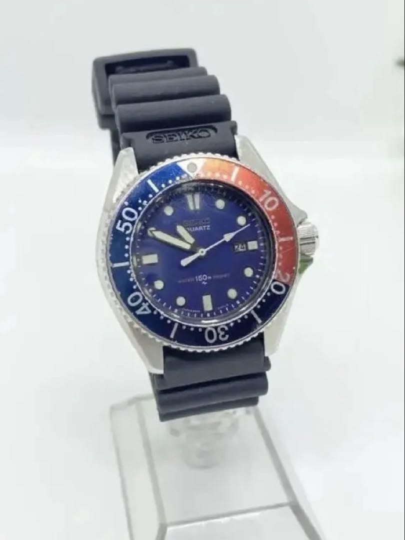 Seiko 2625 001B Vintage Quartz Diver Watch 1980s Pepsi Bezel Japan