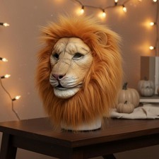 Lion Mask Furry Mane Costume Accessory for Halloween, Adults