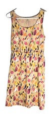 CREMIEUX Women's Dress Size M SLEEVELESS Multicolor TULIPS on Tan Background