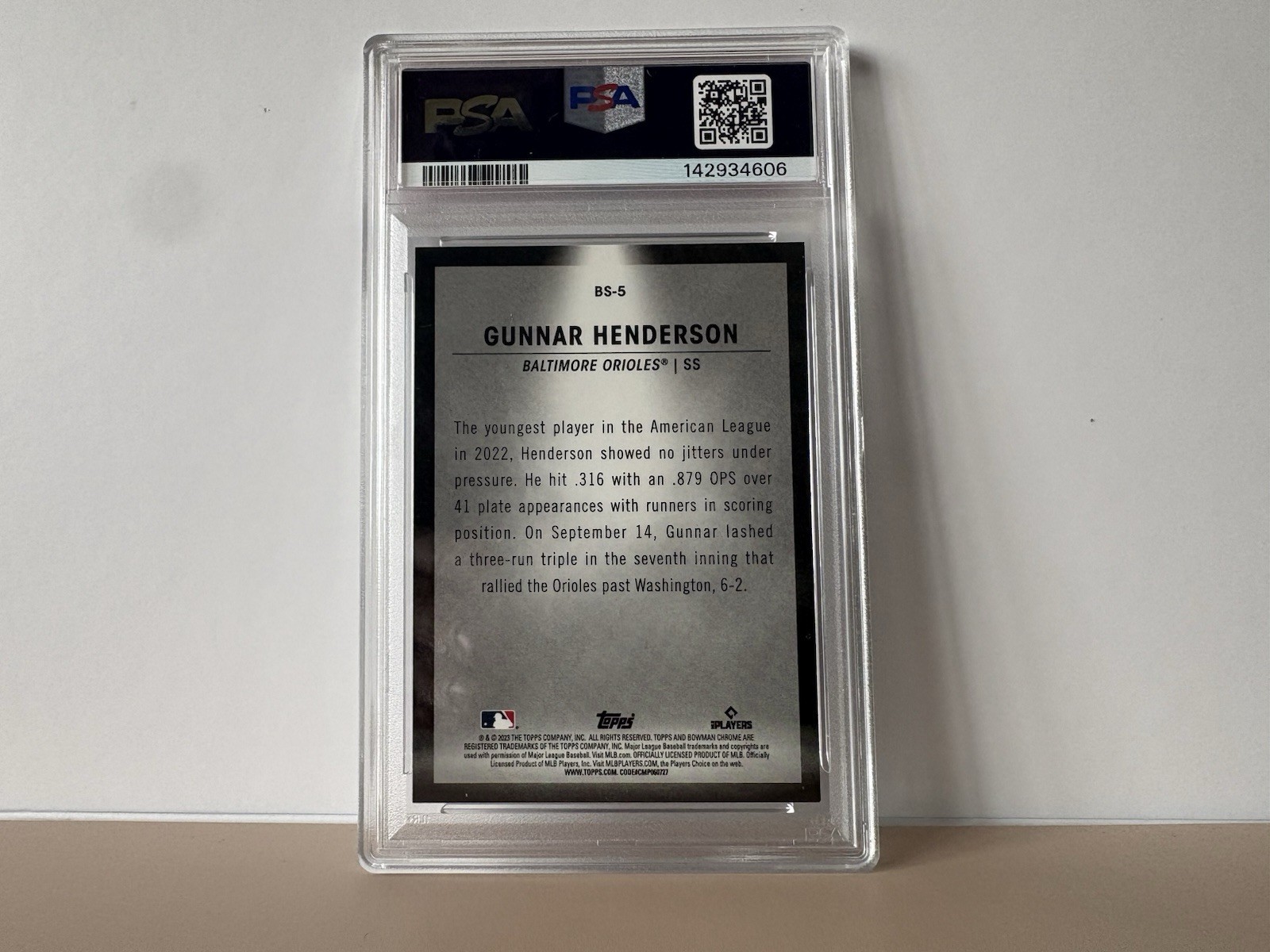 Gunnar Henderson - 2023 Bowman - #BS-5 Spotlights Rookie Card (PSA 10) view 2