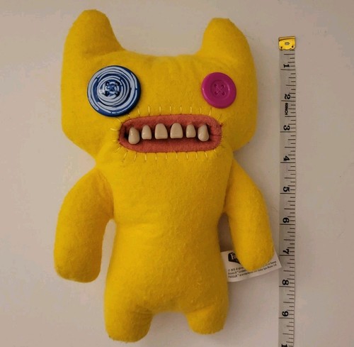 Fuggler Indecisive Funny Ugly Monster Yellow Felt Plush Toy 10in 2018 - Picture 5 of 6