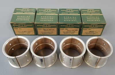 Set of 4 New NOS 1932-1938 Ford Flathead V8 90 HP Rod Bearing Detroit 9B020 .002