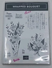 Stampin Up Wrapped Bouquet 7 Piece Red Rubber Cling Stamp Set