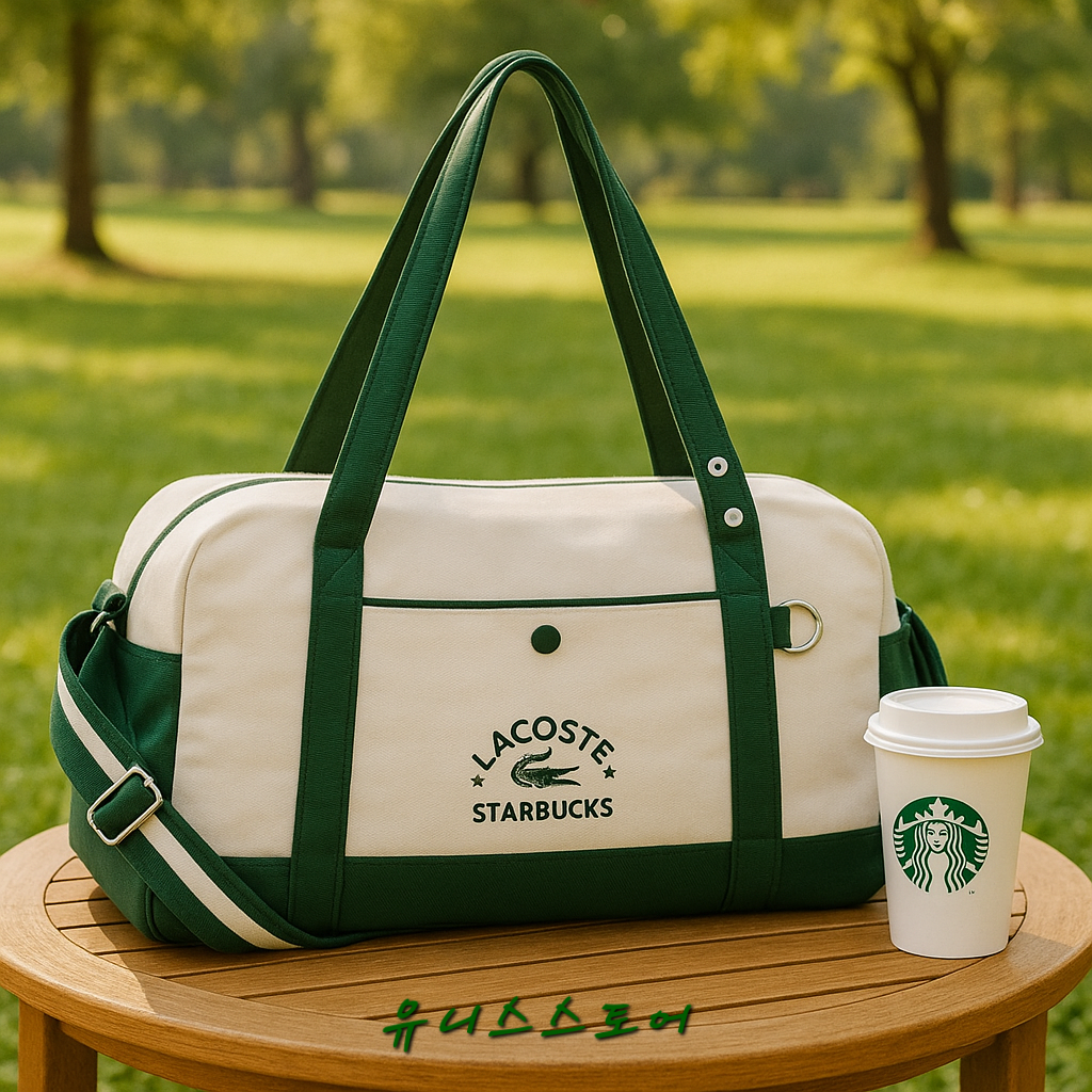 Lacoste x STARBUCKS Korea 2025 Multiple Bag Green Ivory Limited