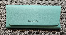 Tiffany Co. Faux Leather Sunglasses Case Tiffany Blue With Cleaning Cloth