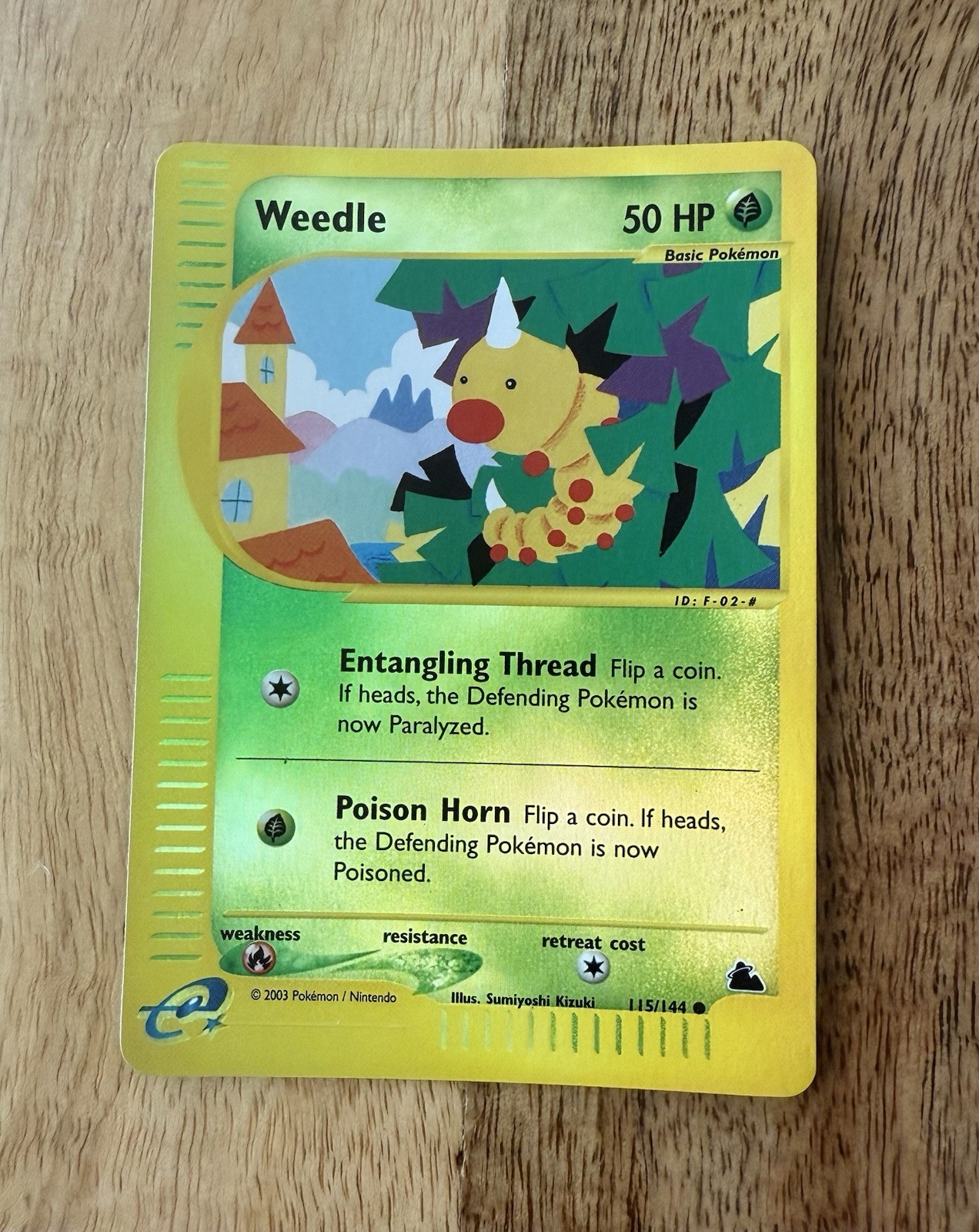 Pokemon TCG Card English e-Series Skyridge Weedle 115/144 Reverse Holo