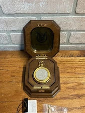 Franklin Mint 1921 Morgan Silver Dollar Pocket Watch with Display Case and Key
