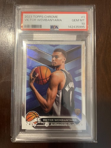 Topps 2023-24 Chrome Victor Wembanyama San Antonio Spurs RC #1 PSA 10