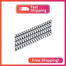 130pcs Adabele Grade A Natural Hematite White Gold Plated Gemstone 8x6mm Rondell