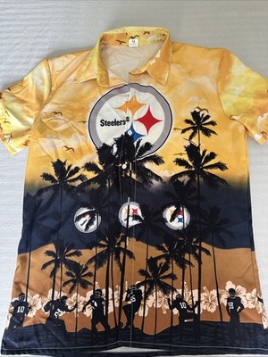 Pittsburgh team Steeler hawaiian shirt,Desert Sunset, tropical tree