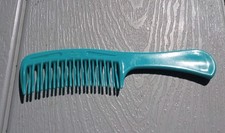 VINTAGE GOODY SUPER DETANGLER COMB STYLE LINE DOUBLE ROW TEETH 8 1/2  TEAL