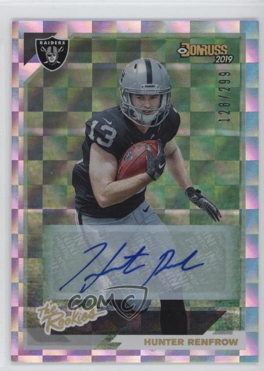 2019 Panini Donruss The Rookies Auto 128/299 Hunter Renfrow #TR-40 Auto RC 2oe