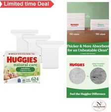 Baby Wipes Unscented 624 Count Sensitive Skin Hypoallergenic Plant Based Refill