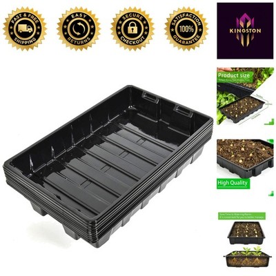 10 Pack Reusable Seed Starter Trays - Durable, Plastic, 14.5'' x 9'' Size