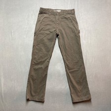 Carhartt Utility Pant Mens 34x32 Dark Brown Relaxed Fit Twill Workwear B324