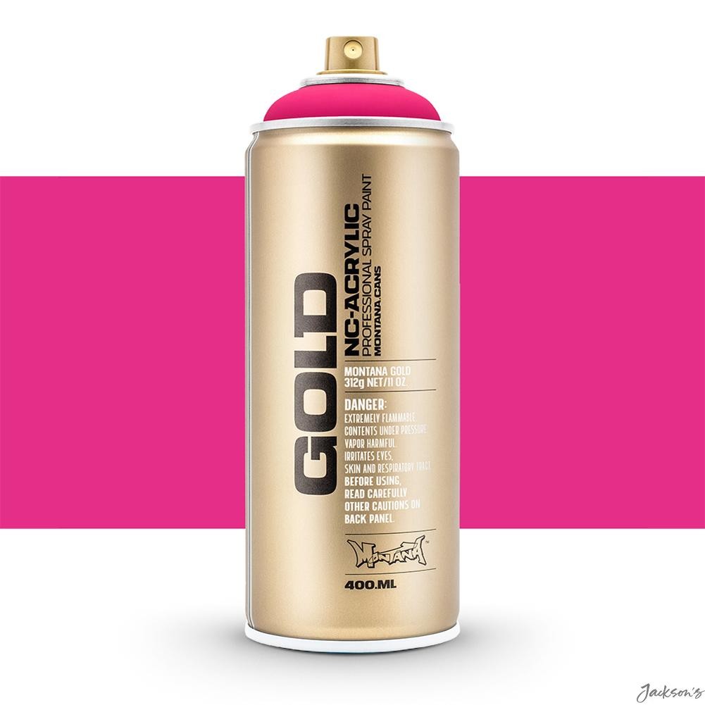 Montana Gold Spray Paint Acrylic Lacquer 400ml Fluorescent Gleaming Pink Opaque