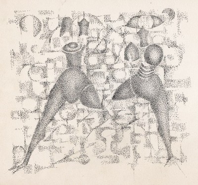 Art brut / Outsider art / Surrealism - drawing Zeichnung dessin 1960 (37)