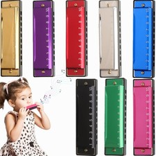 8 Pcs Metal Harmonica 10 Hole 10 Tones Titanium Color Harmonica Toys for Kids...