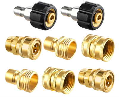 #ad Pressure Washer Adapter Set Quick Disconnect Kit M22 Swivel to 3 8#x27;#x27; Fittings $39.94