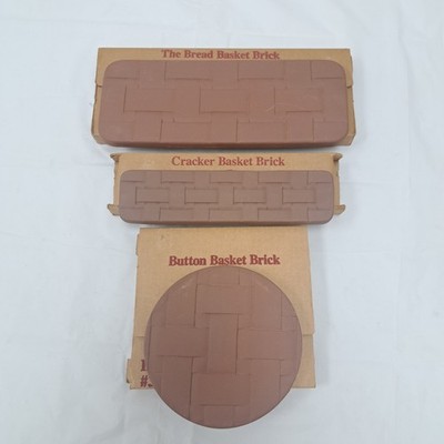 Longaberger Bread Basket Brick-Button Basket Brick-Buffet-Cracker Set of 3