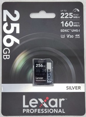 256GB Lexar Professional Silver SDXC UHS-I V30 Speicherkarte