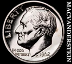 1962 Silver Roosevelt Dime - Choice Gem Proof  Lustrous  No Reserve  #J8552