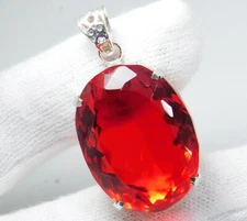 Certified Natural 141.20 Ct Red Orange Mexican Fire Opal Pendant Gemstone